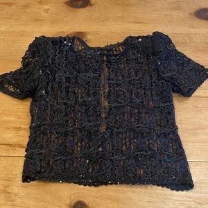 Chic Black Lace Blouse
